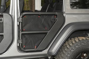 Jeep Gladiator Tube Door Covers - Rear - Rugged Ridge - Fortis - Black - `20-`22